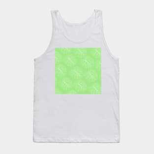 monstera tropical plant hawaii aloha print light green and white Tank Top